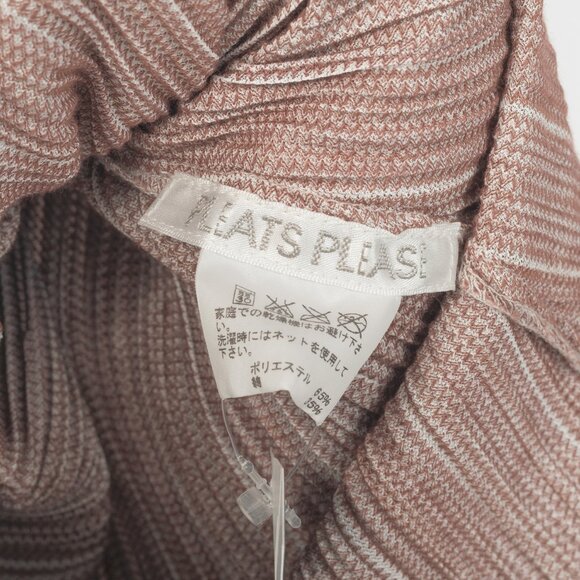 Pleats Please Issey Miyake Dusty Rose Herringbone-Print Midi Dress - Picture 6 of 7